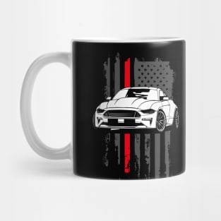 Patriotic American Flag USA V8 Muscle Car Pony Mustang GT Mug